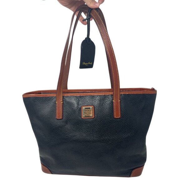 Dooney & Bourke Black and Copper Leather Colored Tote - Picture 1 of 16